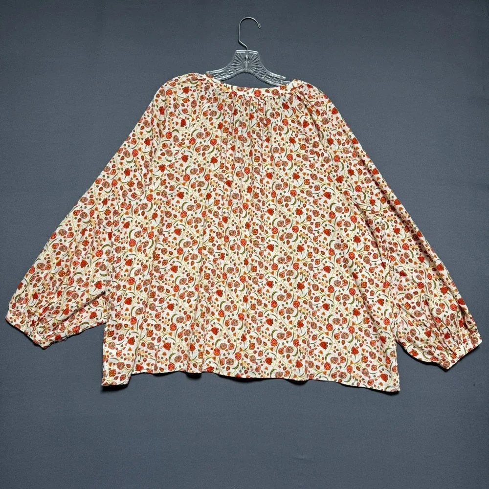 Old Navy Blouse XXL Floral Boho Cottagecore Peasant Prairie Mori Kei Casual Chic